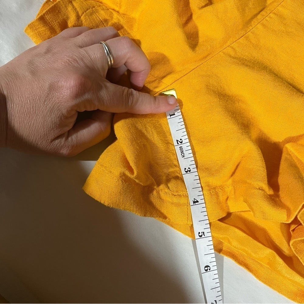 J. Crew High Waist Yellow Gold Shorts Nautical Linen Blend 12 - Picture 10 of 10